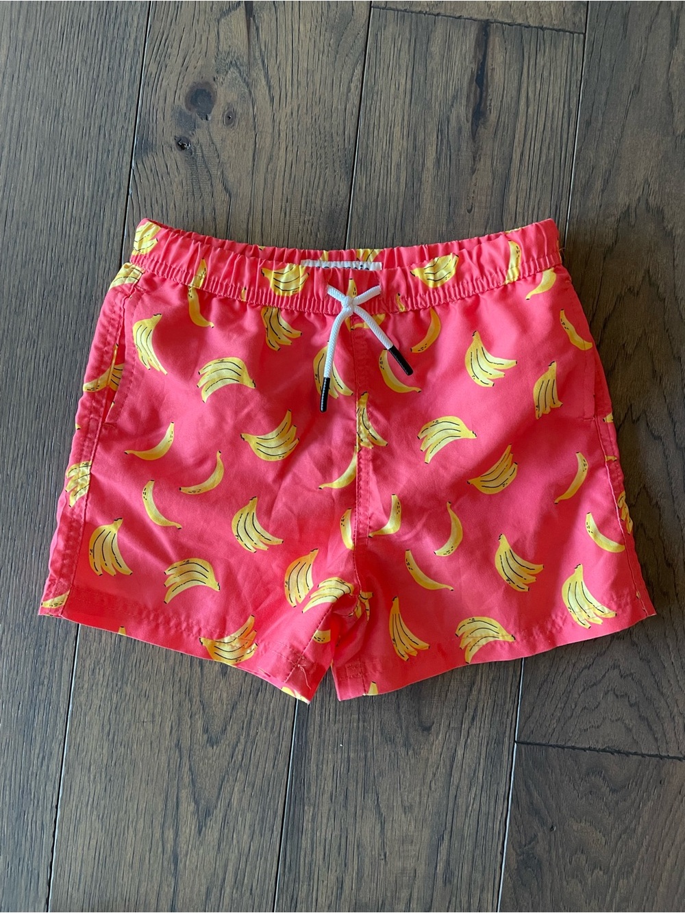 Kids Maamgic Boys Banana Print Swim Trunks - Coral Yellow Sz 7